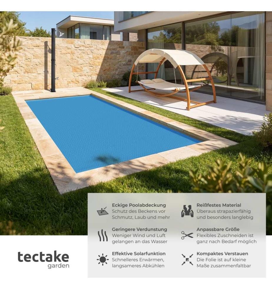 Bâche de piscine rectangulaire - 500 x 1000 cm, bleu