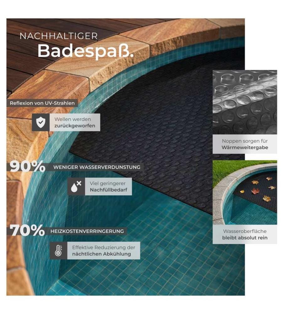 Bâche solaire ronde pour piscine - Ø 455 cm, noir