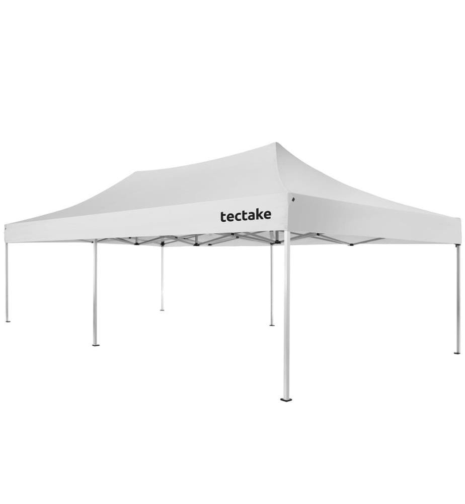 Pavillon pliable Viola 3 x 6 m, aluminium, 3 parois latérales - blanc