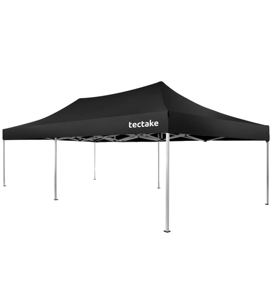 Pavillon pliable Viola 3 x 6 m, aluminium, 3 parois latérales - noir