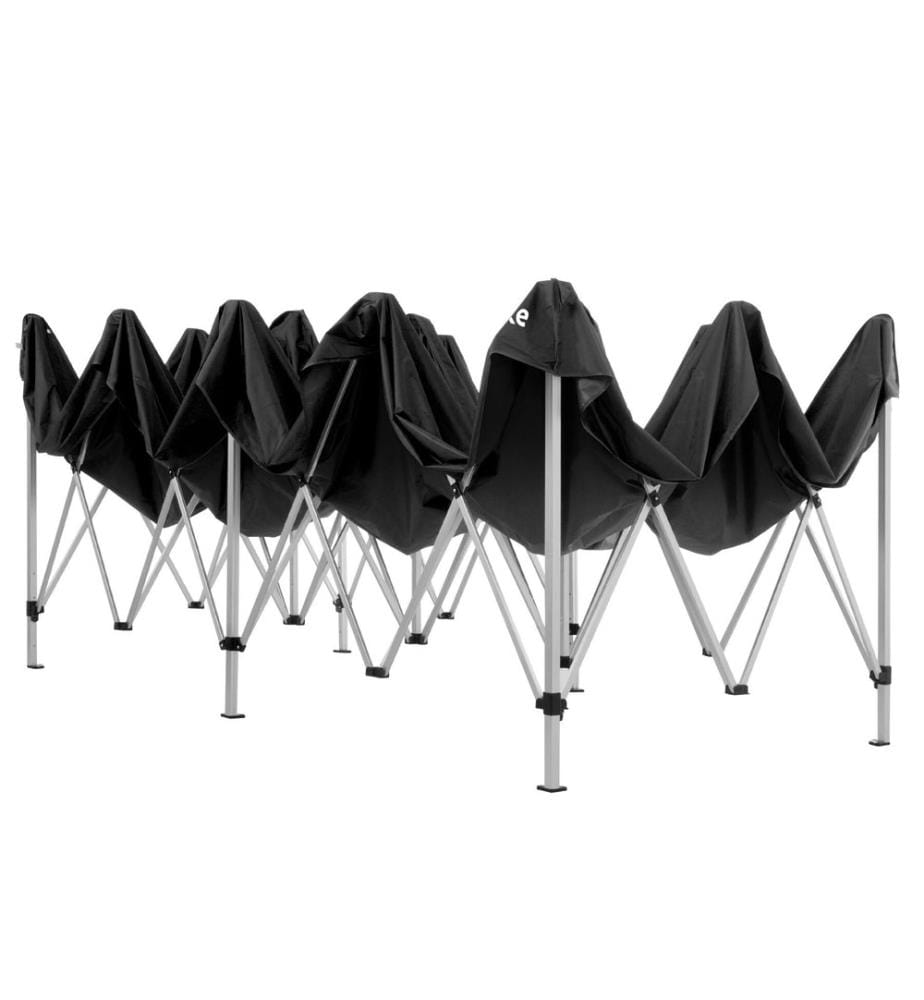 Pavillon pliable Viola 3 x 6 m, aluminium, 6 panneaux latéraux - noir