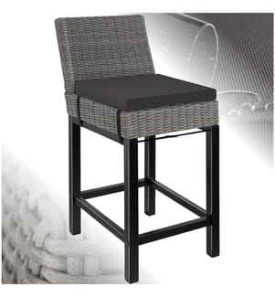 Chaise de bar en rotin Latina - gris