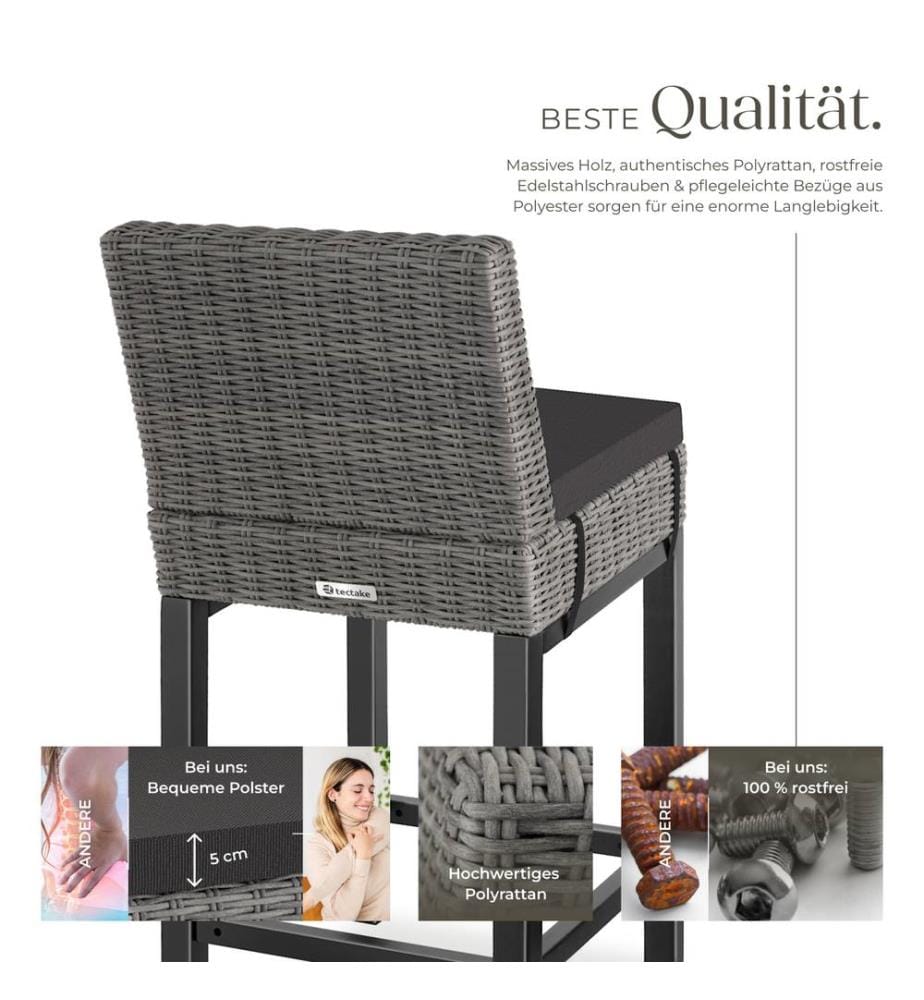 Sedia da bar in rattan Latina - grigio