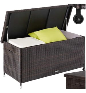 Coffre de jardin KIRUNA en rotin synthétique 121 x 56 x 60 cm 270 L - marron