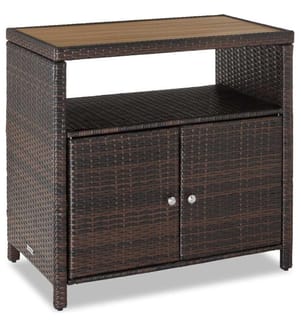 Armoire de jardin en rotin MONSCIA, lamelles en WPC aspect bois - marron