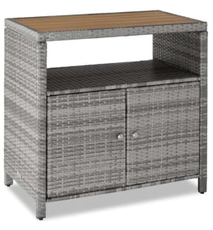 Armoire de jardin en rotin MONSCIA, lamelles en WPC aspect bois - gris