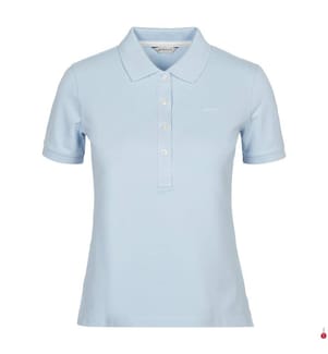 Piqué-Poloshirt mit Kontrastkragen - Frisches Blau