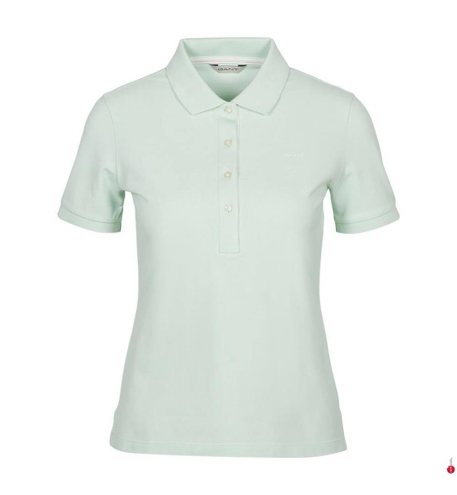 Piqué-Poloshirt mit Kontrastkragen - Faded Mint