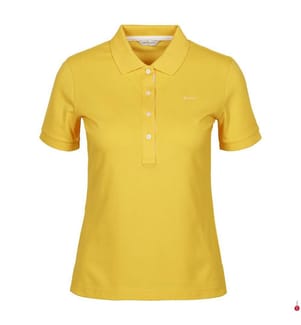 Piqué-Poloshirt mit Kontrastkragen - Narzissengelb