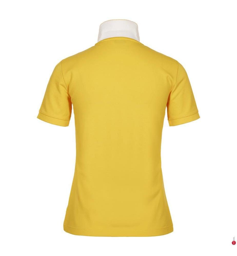 Piqué-Poloshirt mit Kontrastkragen - Narzissengelb