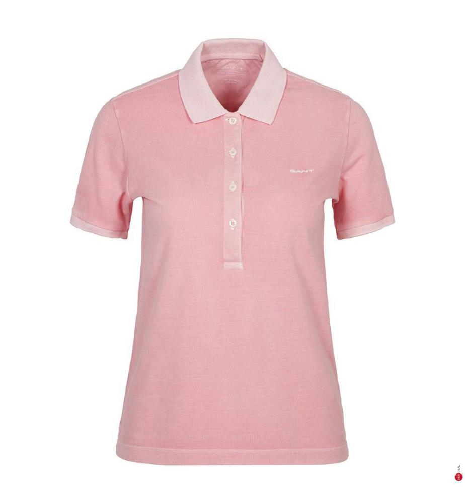 Sunfaded Piqué-Poloshirt - Geranienrosa