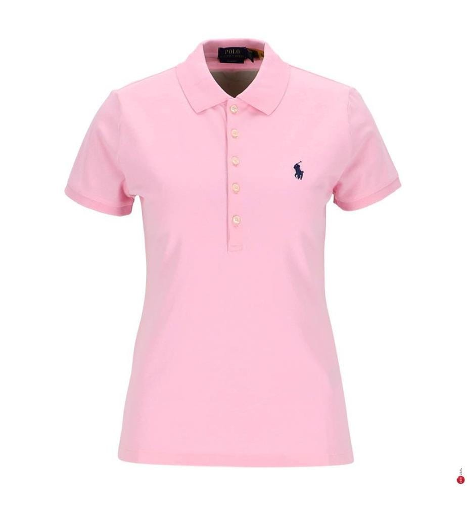 Slim-Fit-Stretch-Poloshirt – Rosa