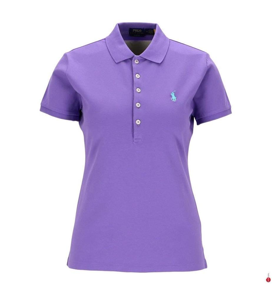 Slim-Fit-Stretch-Polo – Violett