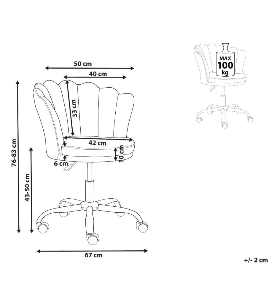 Desk Chair MONTICELLO Boucle White