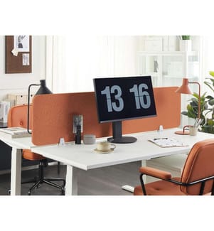 Schreibtischtrennwand WALLY 130 x 40 cm Hellrot