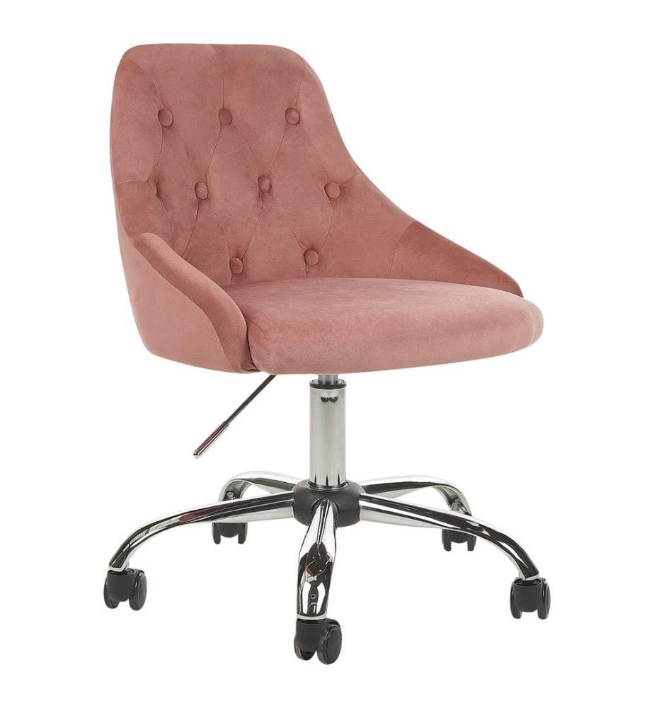 Chaise de bureau PARRISH Velours Rose pastel