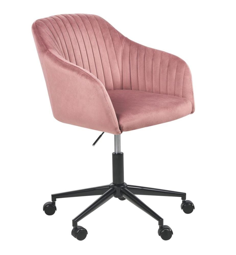 Chaise de bureau VENICE Velours Rose