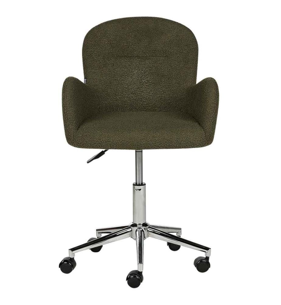 Chaise de bureau PRIDDY Bouclé Vert foncé