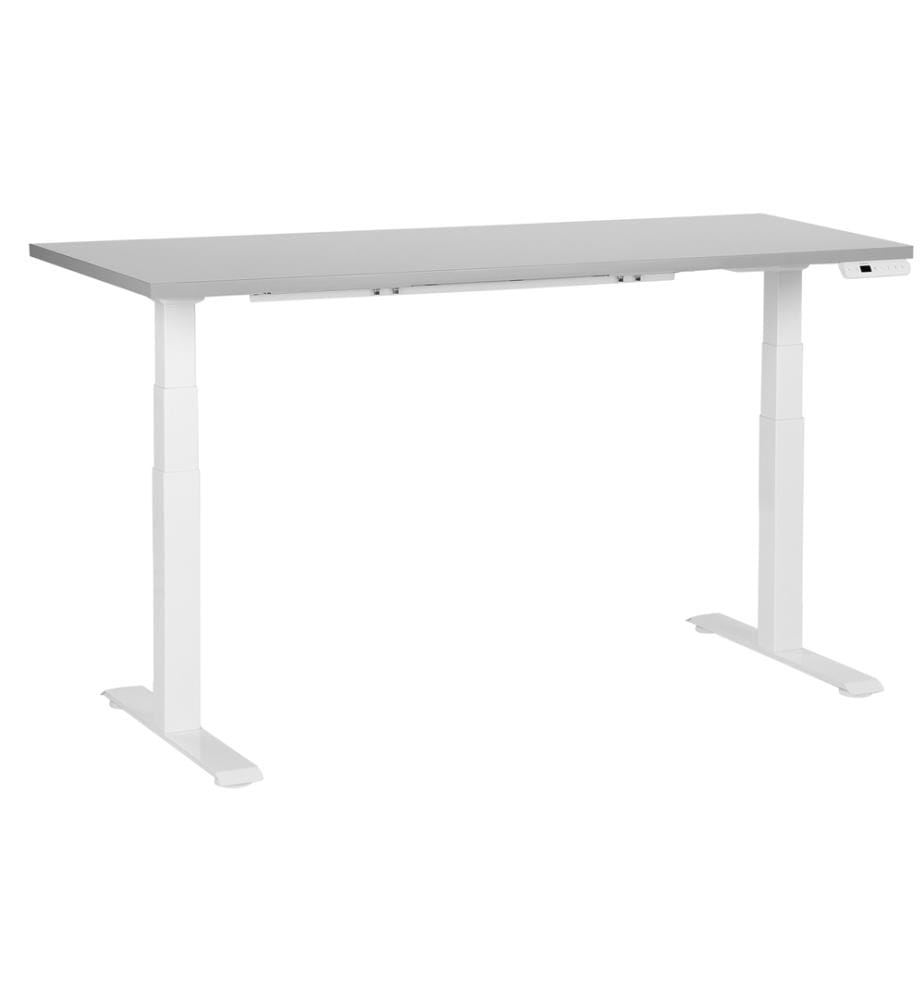 Schreibtisch elektrisch höhenverstellbar DESTINES Grau / Weiss 160 cm 72 cm