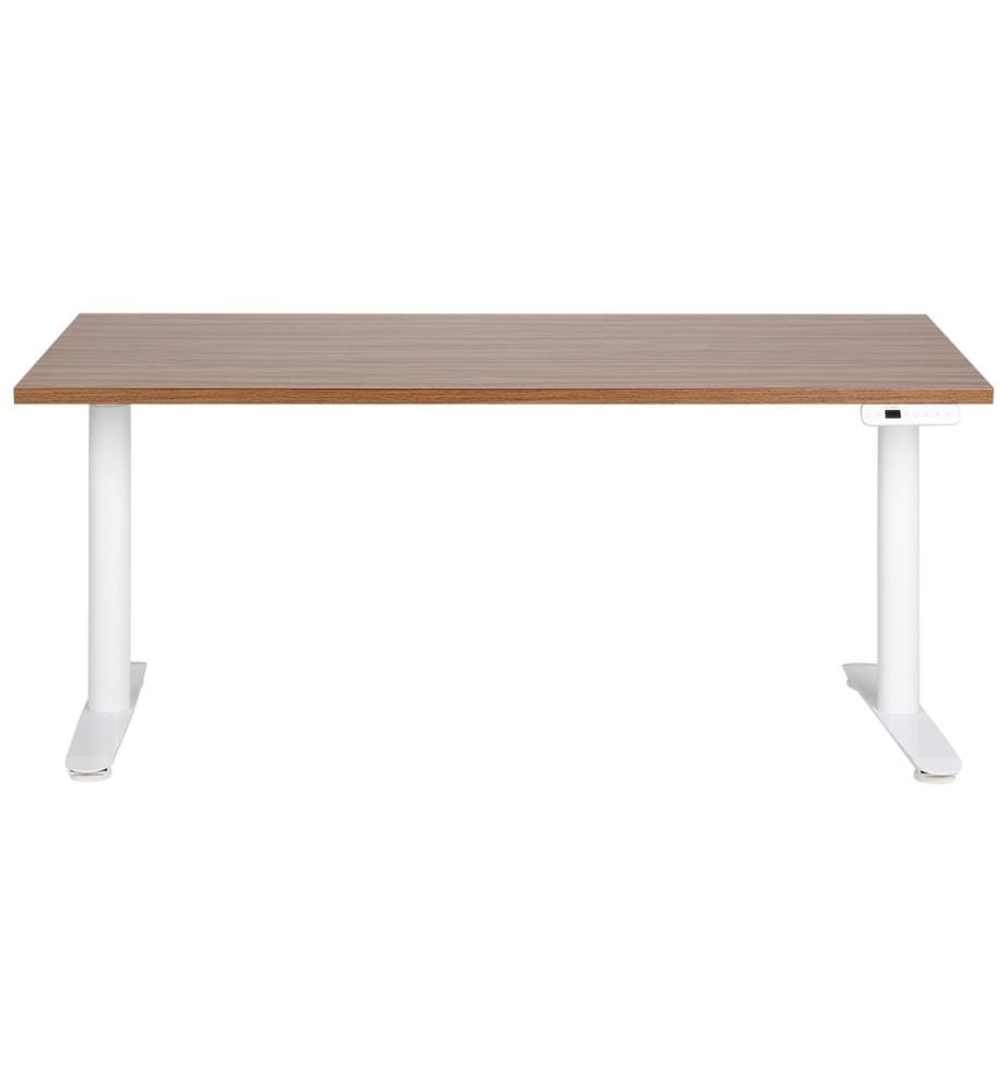 Bureau réglable en hauteur électriquement DESTINAS Marron/blanc 160 cm 72 cm