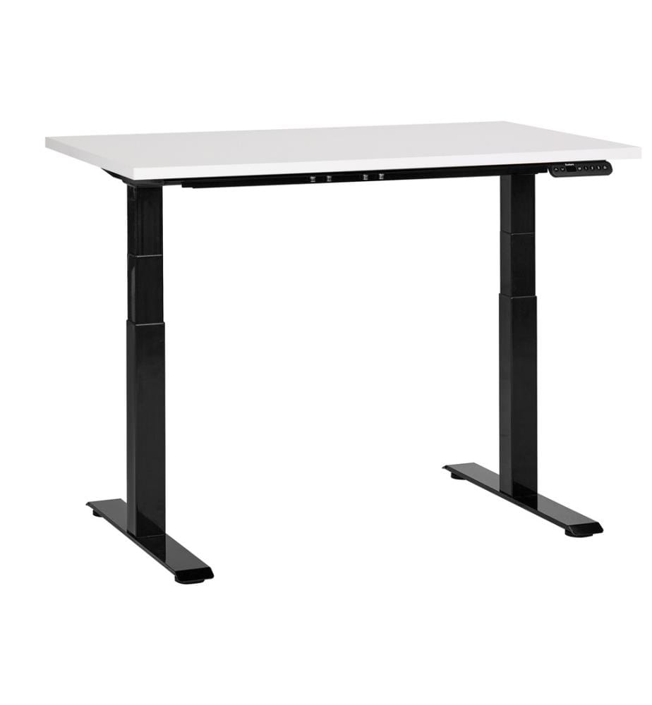 Bureau réglable en hauteur électriquement DESTINES Blanc/noir 120 cm 72 cm