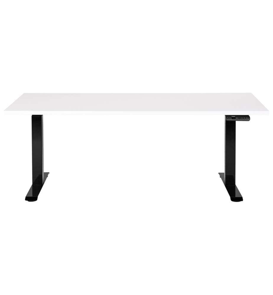Bureau réglable en hauteur électriquement DESTINES Blanc/noir 160 cm 72 cm