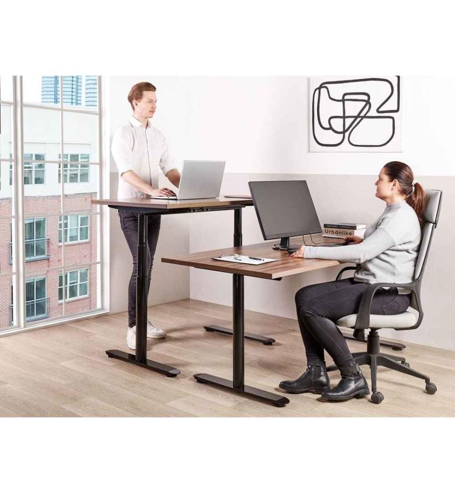 Bureau réglable en hauteur électriquement DESTINAS Marron/noir 180 cm 80 cm