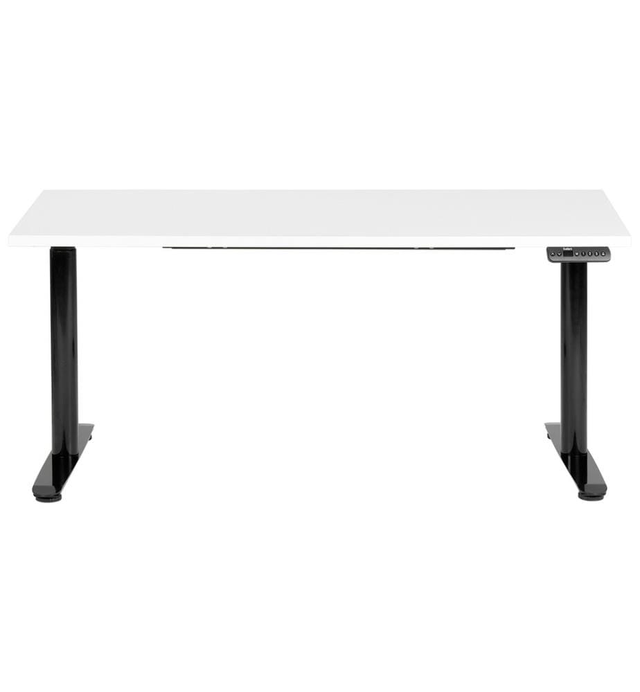 Bureau réglable en hauteur électriquement DESTINAS Blanc/noir 160 cm 72 cm