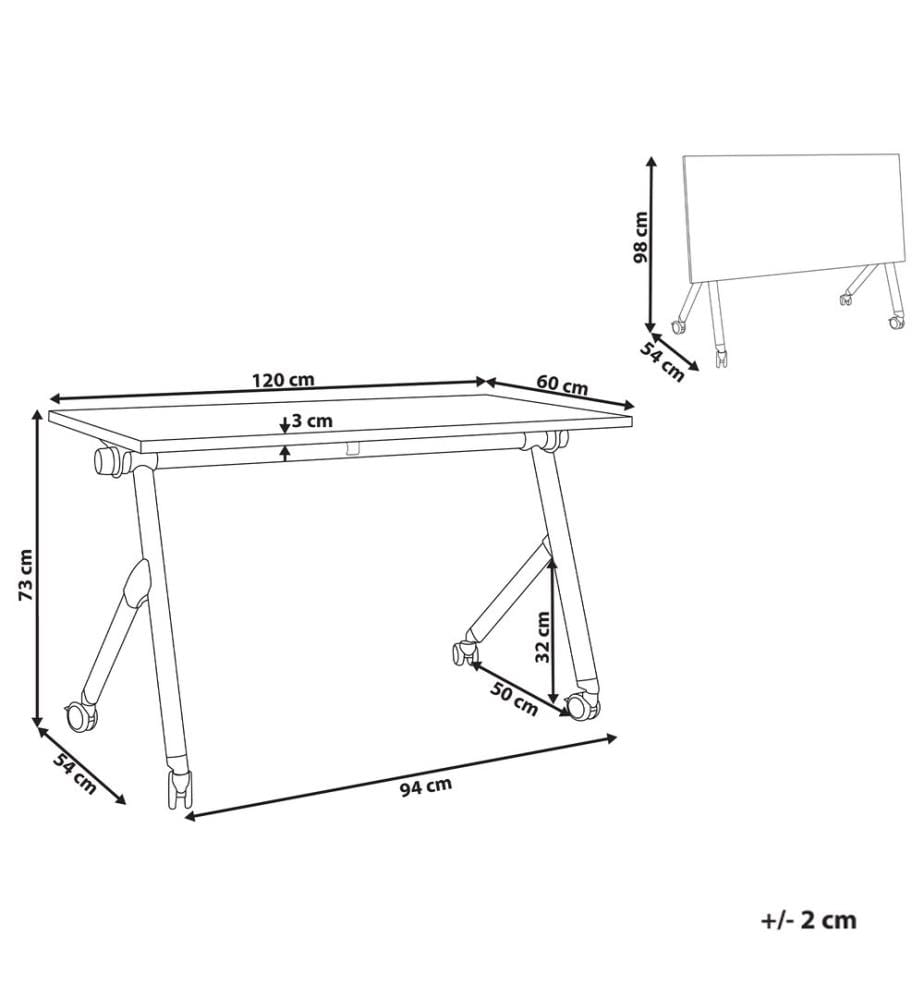 Bureau pliable BENDI Marron 120 cm 60 cm