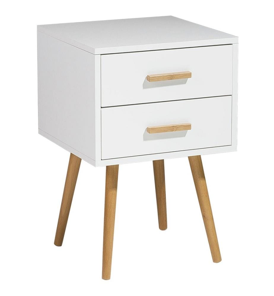 Comodino 2 cassetti ALABAMA Bianco
