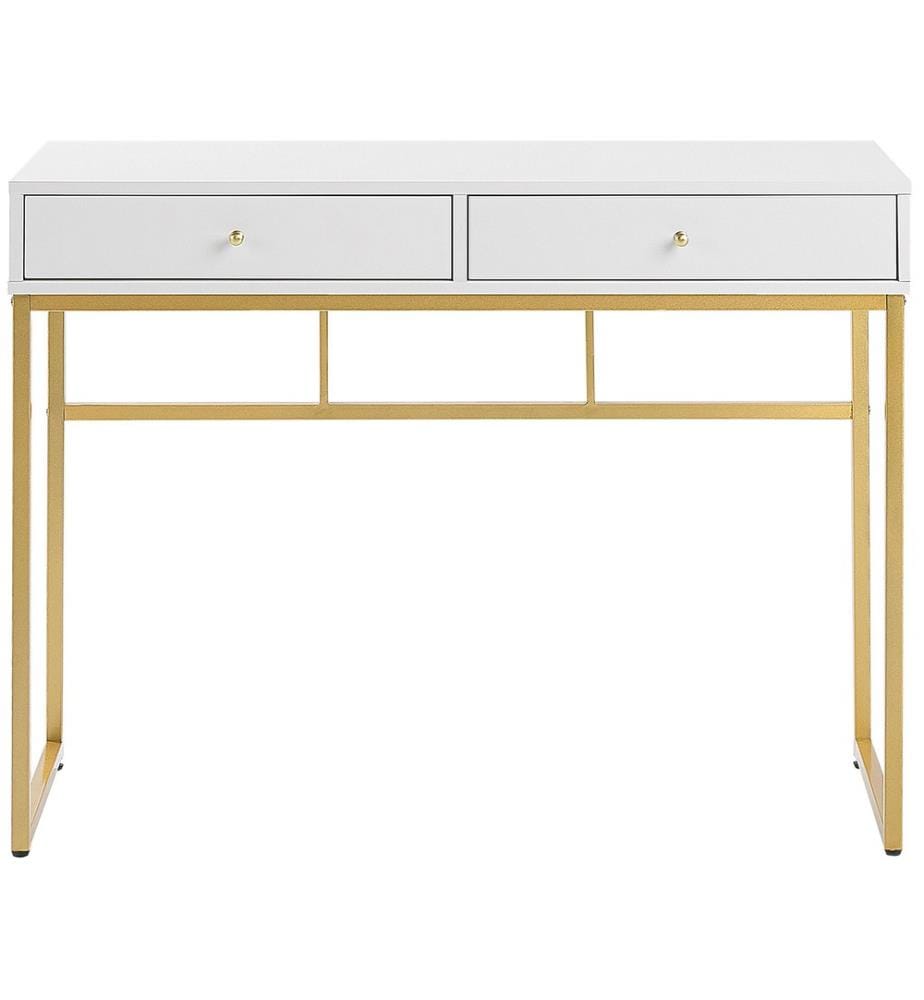 Console DAPHNE Blanc/doré 100 cm 48 cm avec tiroirs