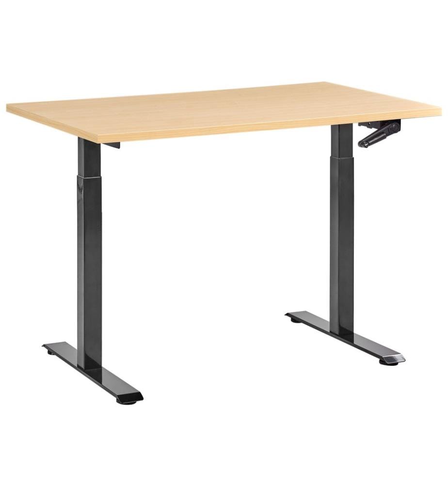 Bureau réglable en hauteur manuellement DESTINES Noir/marron clair 120 cm 72 cm