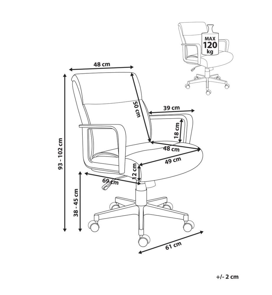 Chaise de bureau BYRON Tissu Beige