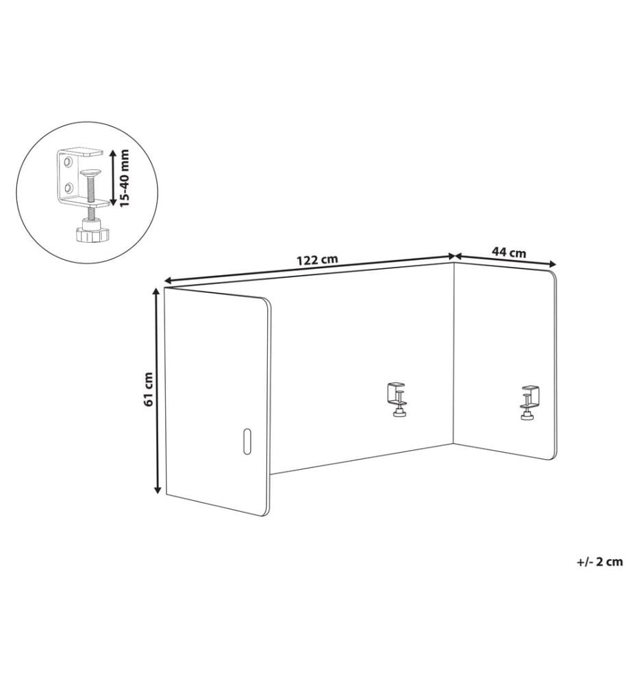Cloison amovible de bureau SOLOA 210 x 61 cm Blanc cassé