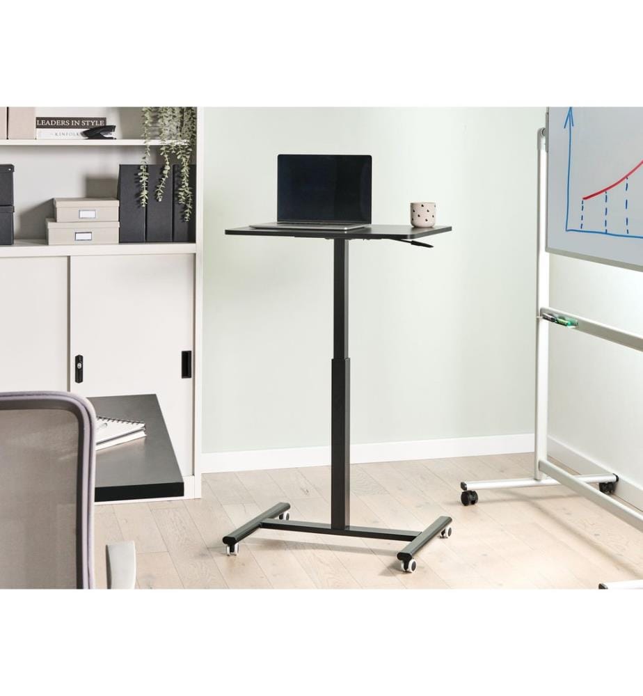 Bureau réglable manuellement en hauteur pour ordinateur portable ACADEMIA Noir 65 cm 48 cm