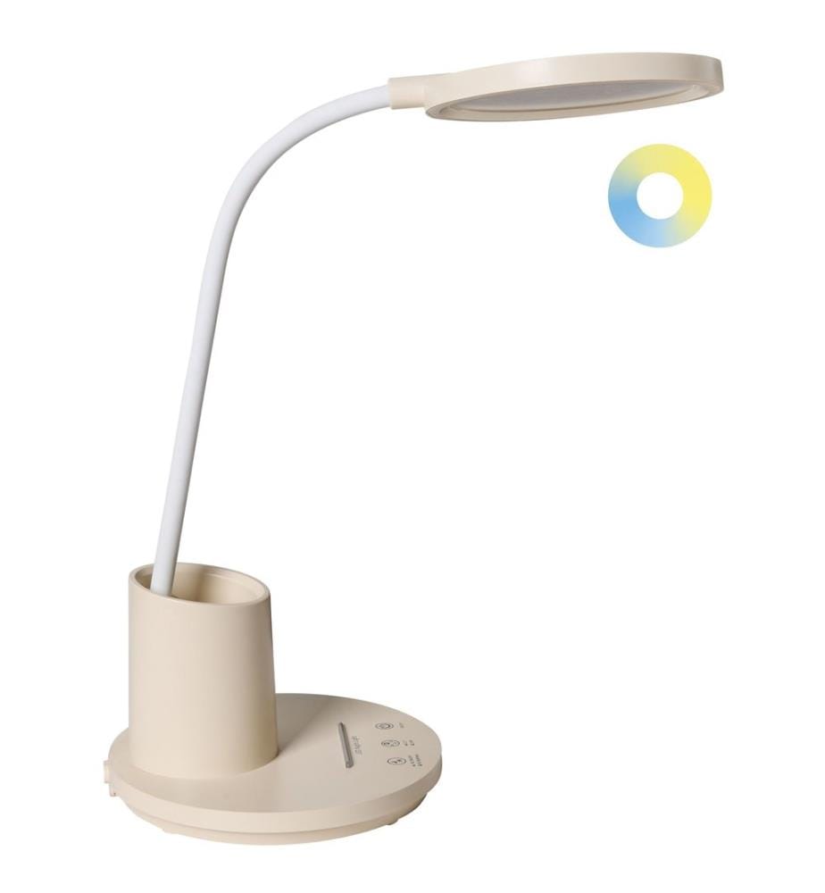 LED Schreibtischlampe VELA mit Dimmer Hellbeige