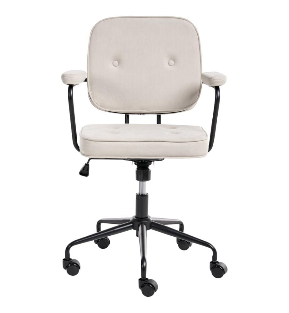 Chaise de bureau PAWNEE Velours Beige clair