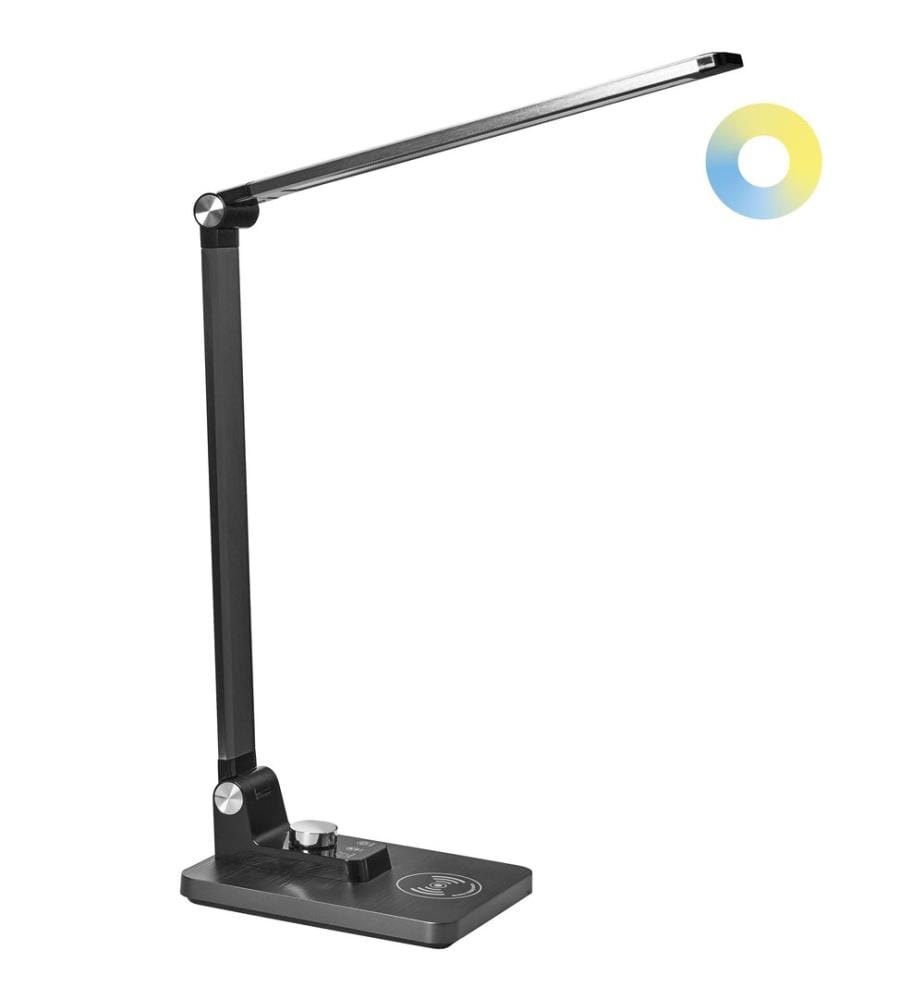 Lampada da scrivania a LED ENIF con Caricatore wireless Nero