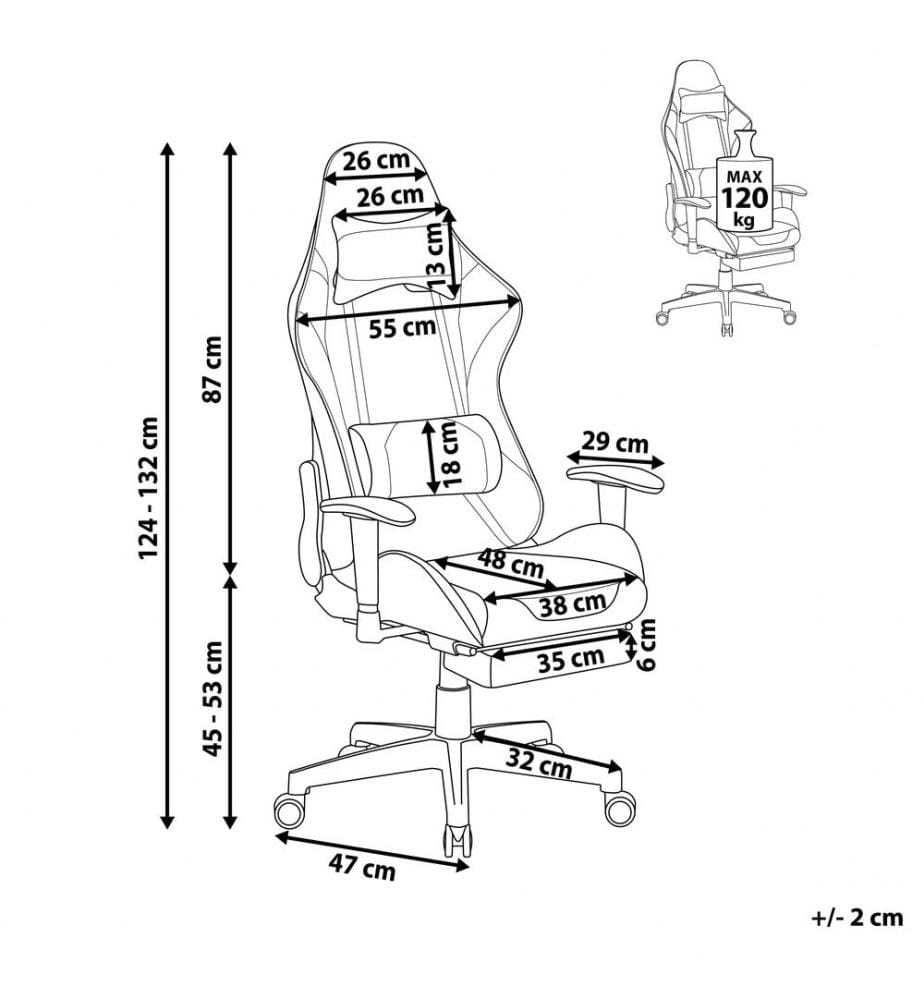 Siège de gaming VICTORY Cuir PU Blanc
