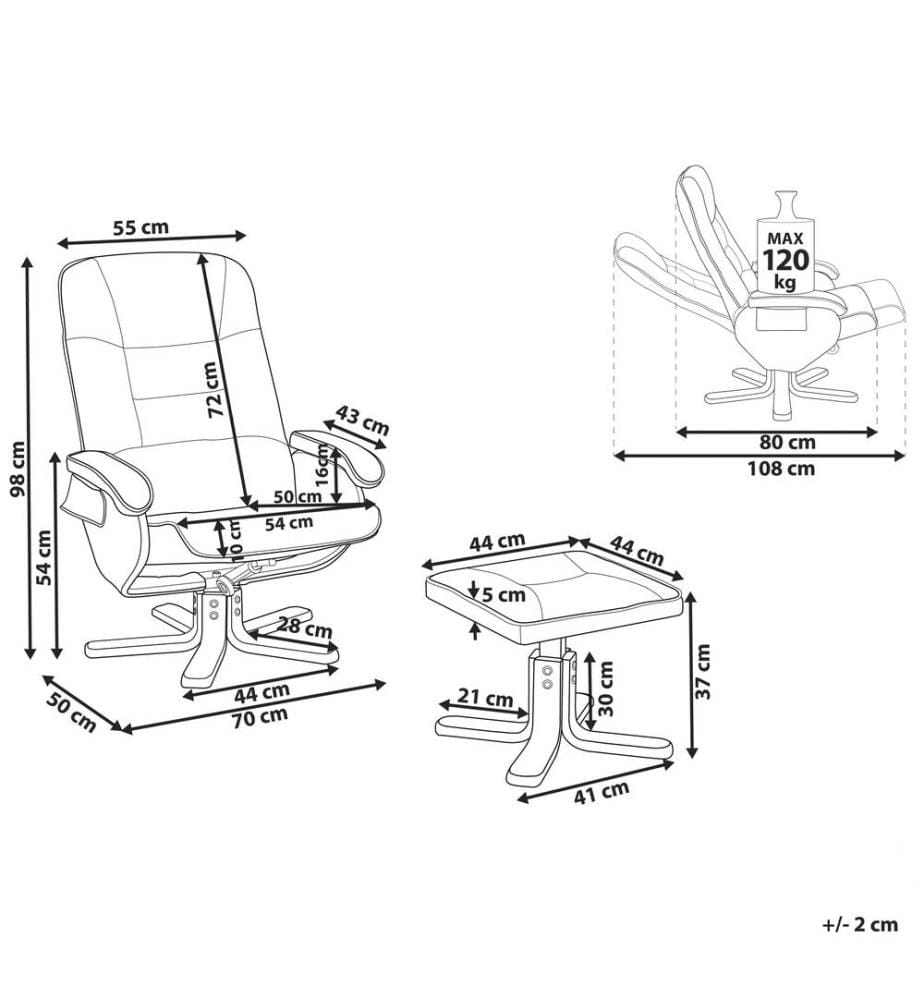 Massagesessel Beige Kunstleder Sperrholzbeine Fusshocker Heizfunktion Büro Arbeitszimmer elegant