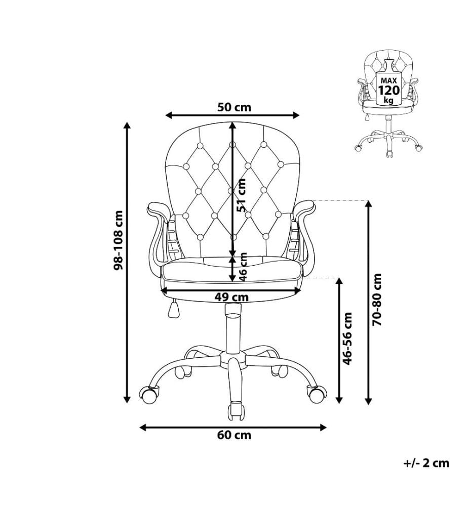 Chaise de bureau PRINCESS Cuir PU Rose
