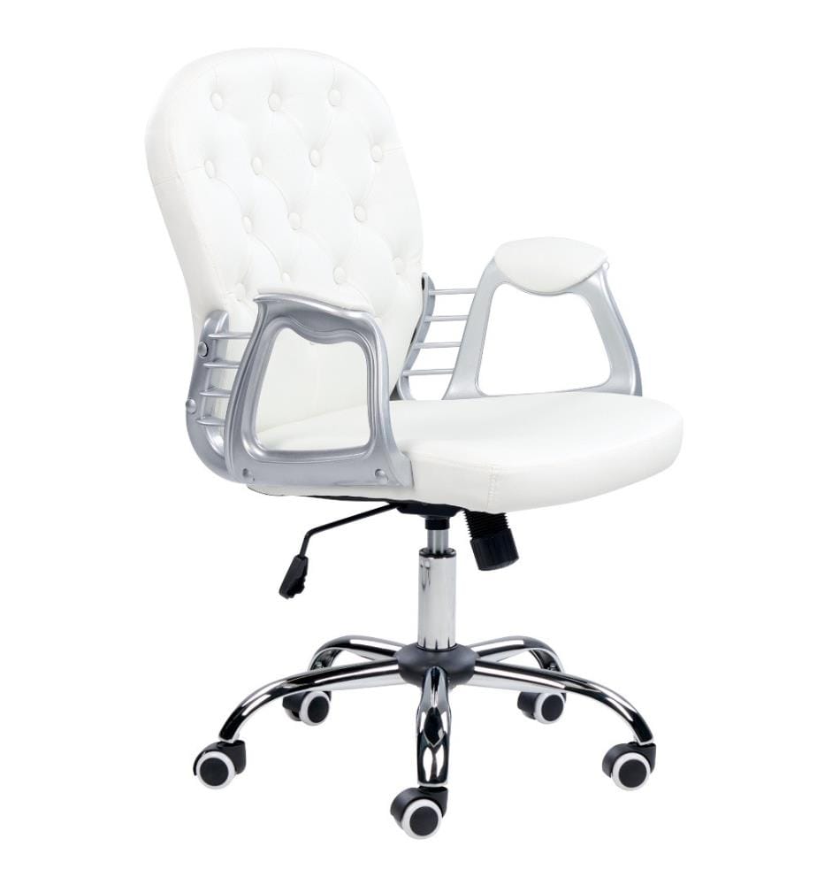 Chaise de bureau PRINCESS Cuir PU Blanc
