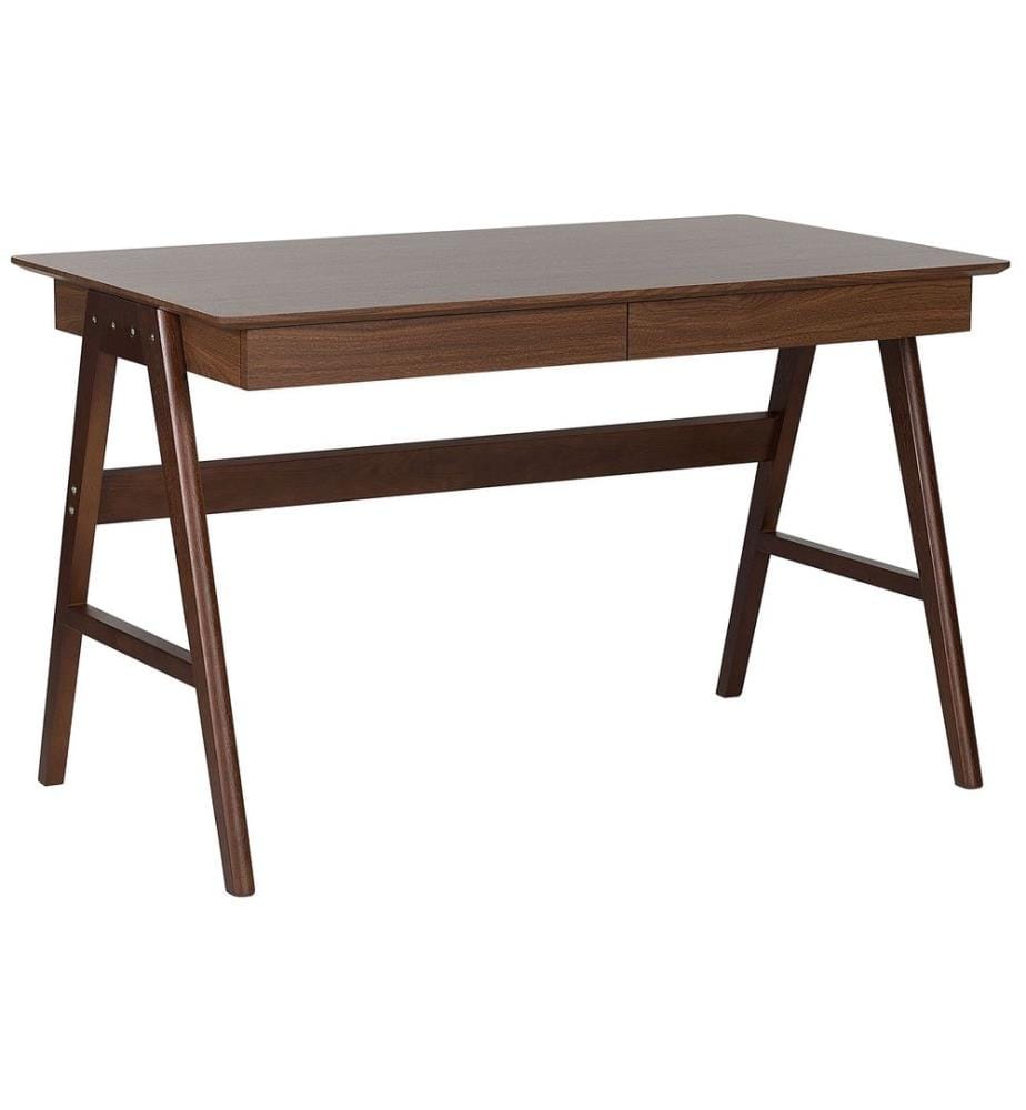 Table de bureau SHESLAY Marron foncé 120 cm 70 cm avec tiroirs