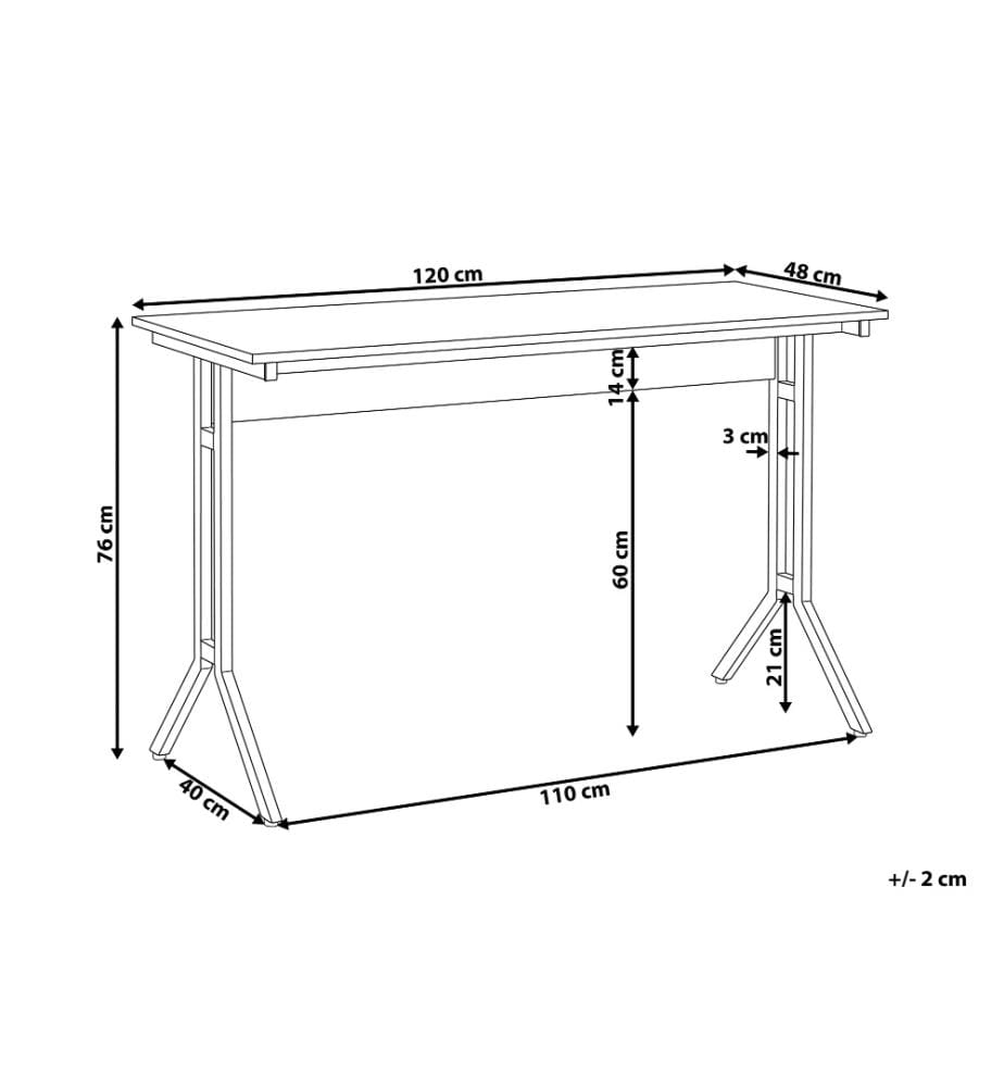Table de bureau CREEK Marron foncé 120 cm 48 cm