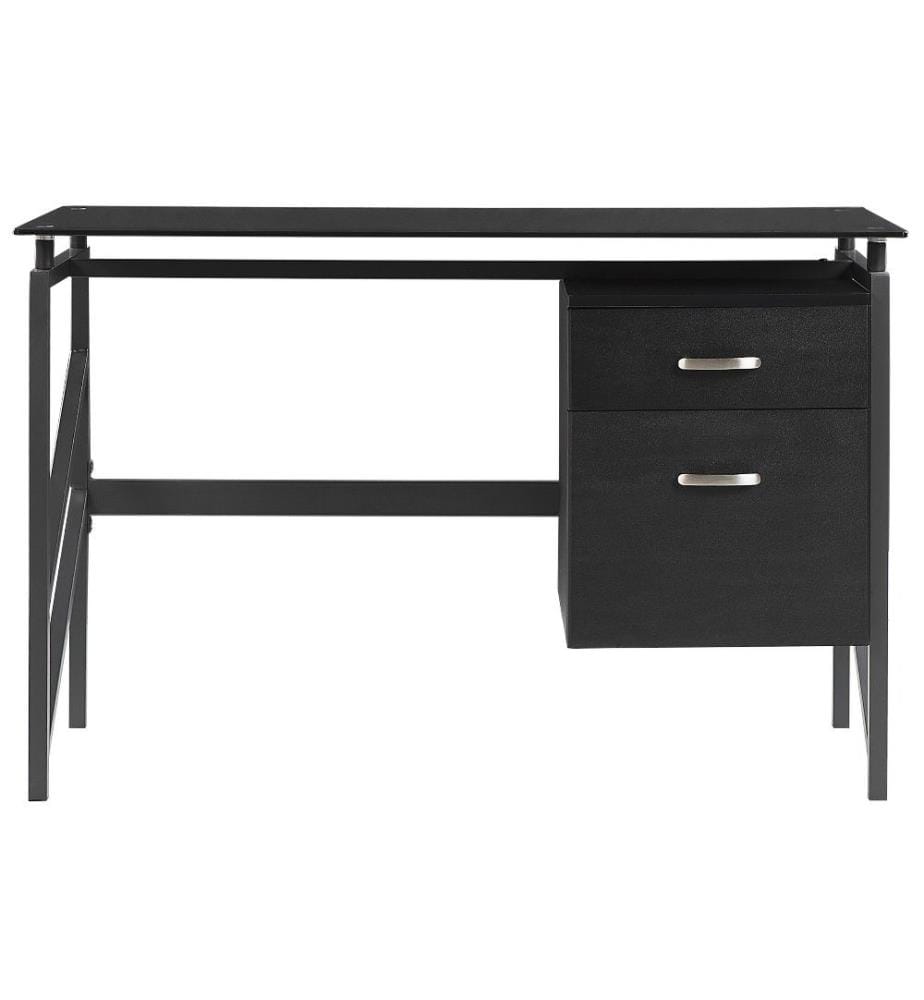 Home Office Desk MORITON Black 117 cm 57 cm with Storage