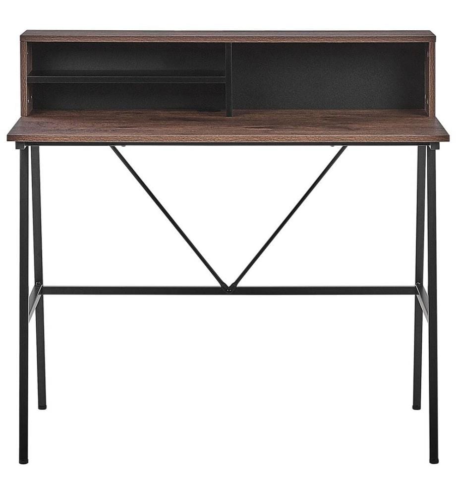 Schreibtisch heller Holzfarbton Spannplatte/Metall mit Ablage 100x50 cm Büro Kinderzimmer Schule