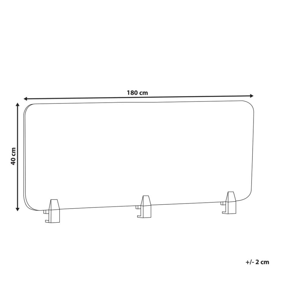 Desk Screen WALLY 180 x 40 cm Dark Grey