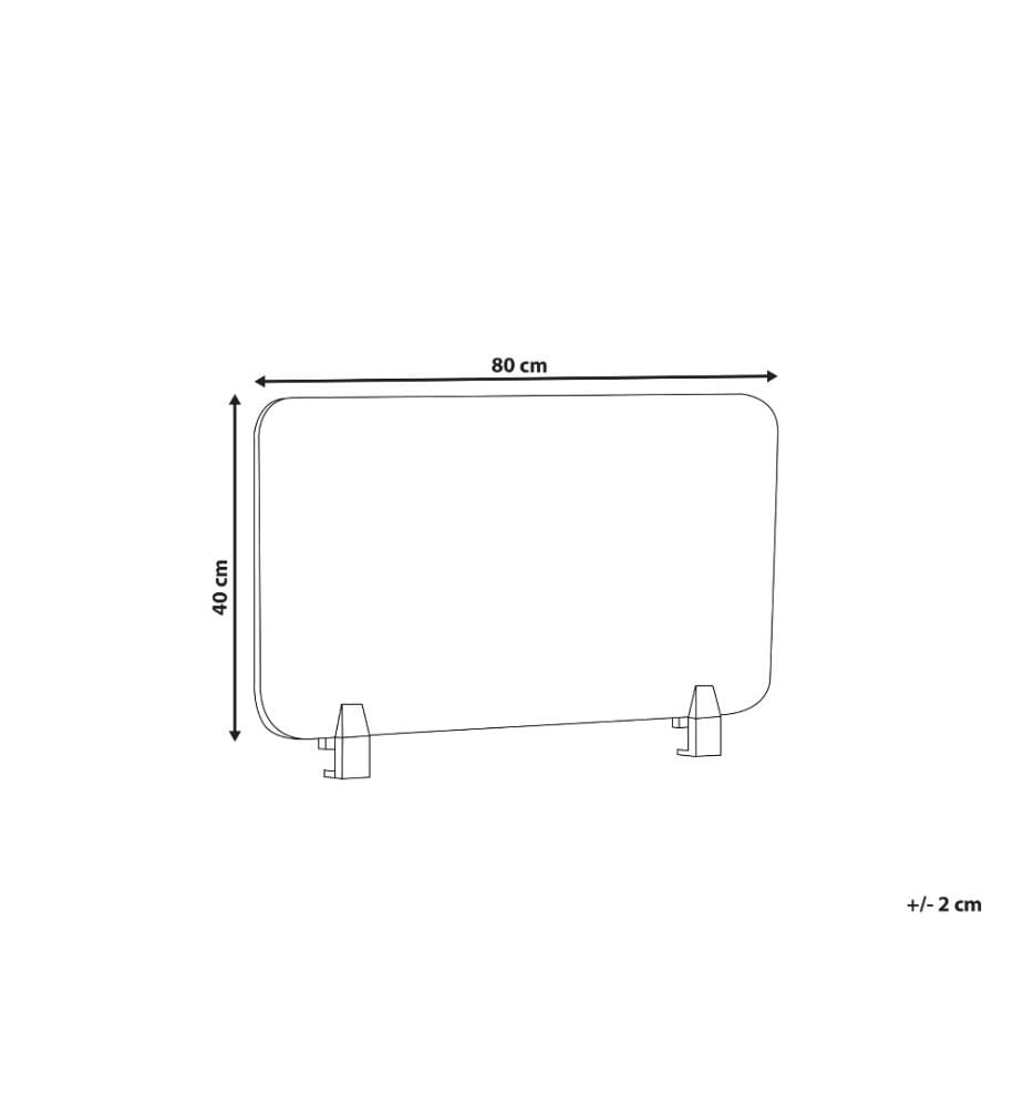 Desk Screen WALLY 80 x 40 cm Dark Grey