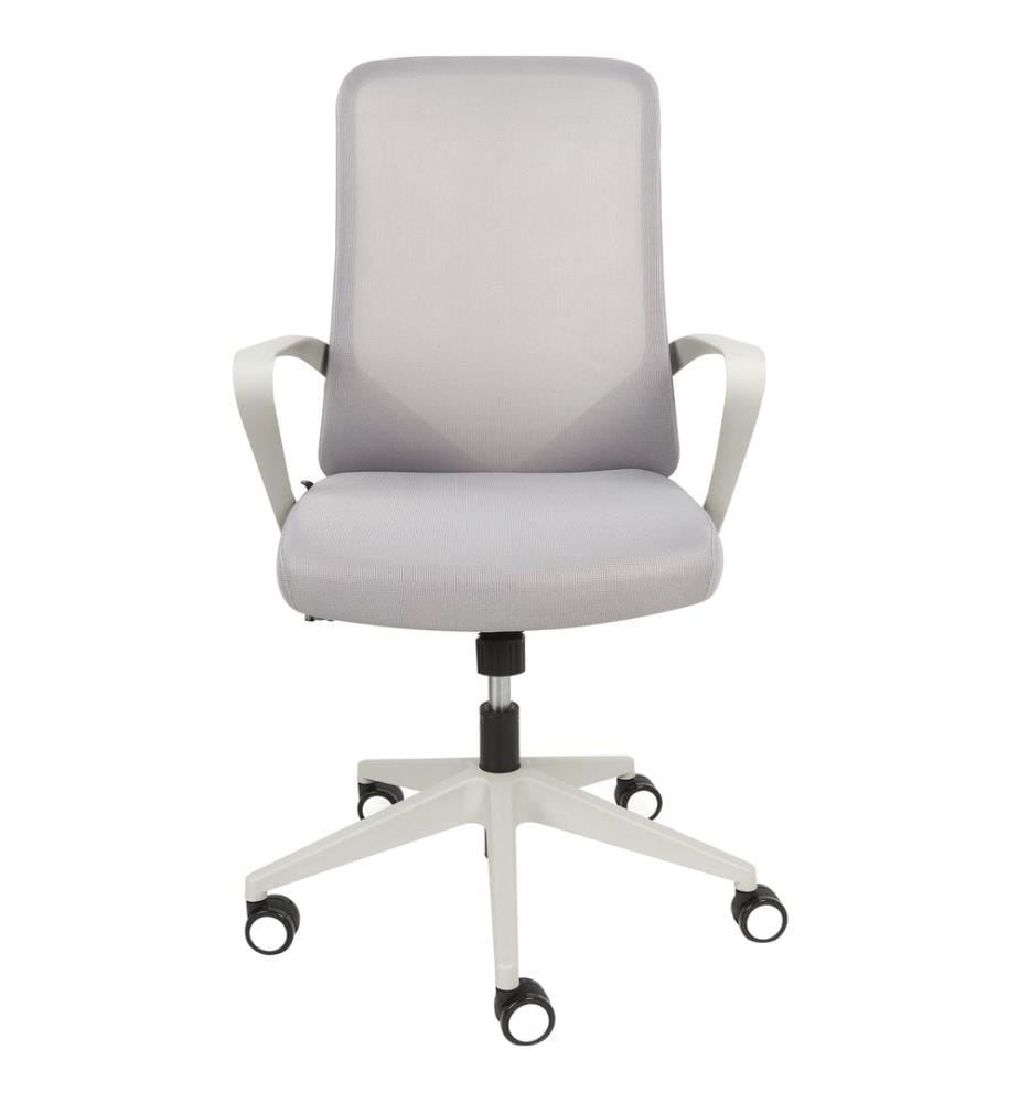 Chaise de Bureau Grise en Tissu Pivotante Réglable en Hauteur et Inclinable