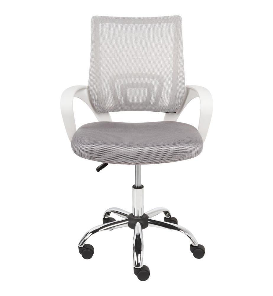 Chaise de Bureau Gris en Tissu Siège Pivotant et Réglable avec Dossier Inclinable pour Ordinateur Bureau